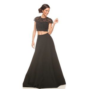 MIGNON LM37001 Black Two Piece Beaded Evening Dress 4